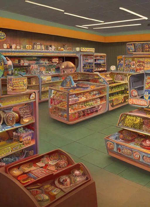 Image similar to highly detailed wide - angle, portrait of a 1 9 6 0 s retro supermarket, unreal engine, nicoletta ceccoli, mark ryden, earl norem, lostfish, global illumination, detailed and intricate environment