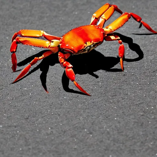 Prompt: photo of crab ( skateboarding ) hd