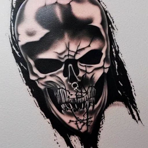 Image similar to Metallica style tattoo, on white background