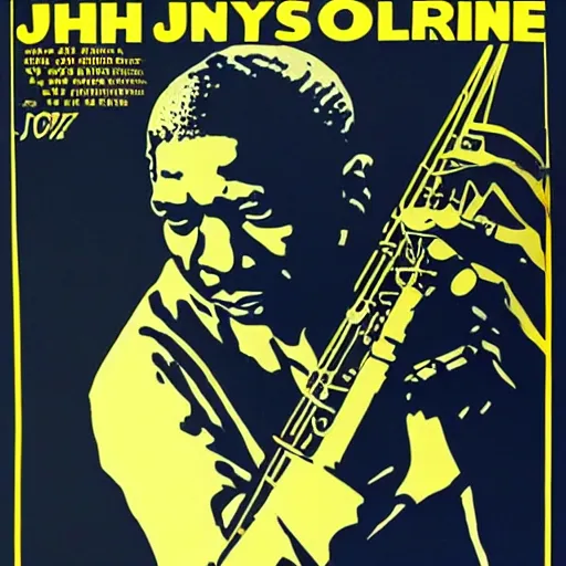 Prompt: vintage poster of jazz show, john coltrane