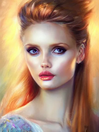 Prompt: portrait of abbey lee by laura sava