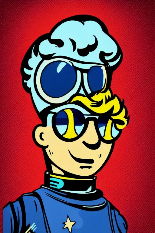 Image similar to fallout 7 6 retro futurist illustration art by butcher billy, sticker, colorful, illustration, highly detailed, simple, smooth and clean vector curves, no jagged lines, vector art, smooth andy warhol style