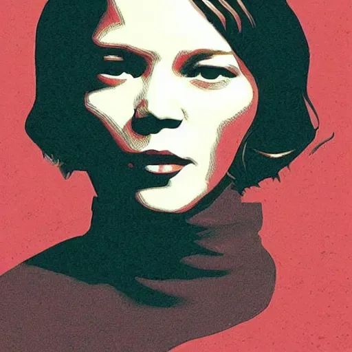 Image similar to Lea Seydoux. Portrait by Karel Thole.