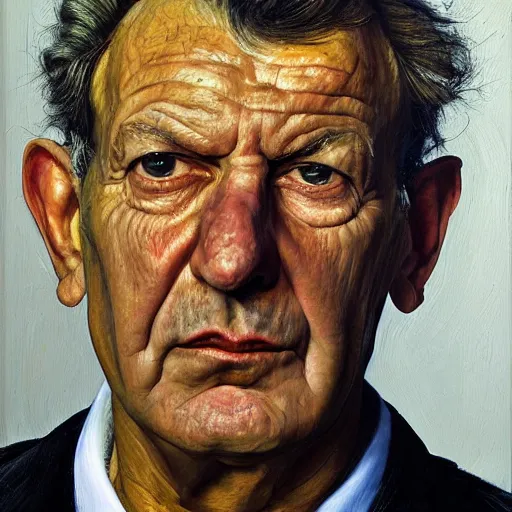 Image similar to high quality high detail painting by lucian freud, hd, portrait of shah, photorealistic lighting