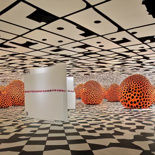 Image similar to installation by yayoi kusama