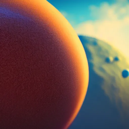 Image similar to a realistic planet made of candy with sea of milk and chocolate mountains, super realistic, unreal engine, octane render, 8 k