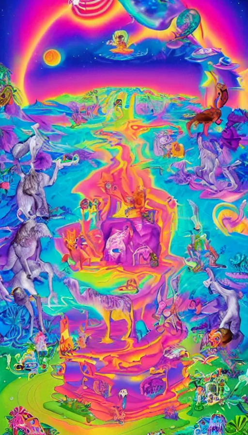 Image similar to the end of the world, by lisa frank,