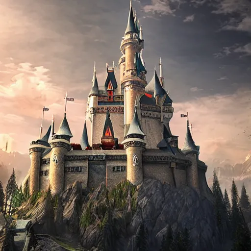 Prompt: an epic castle, cinematic, 4 k, scene, photorealistic