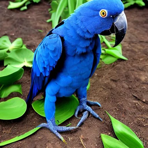 Prompt: Hyacinth macaw, super mario costume