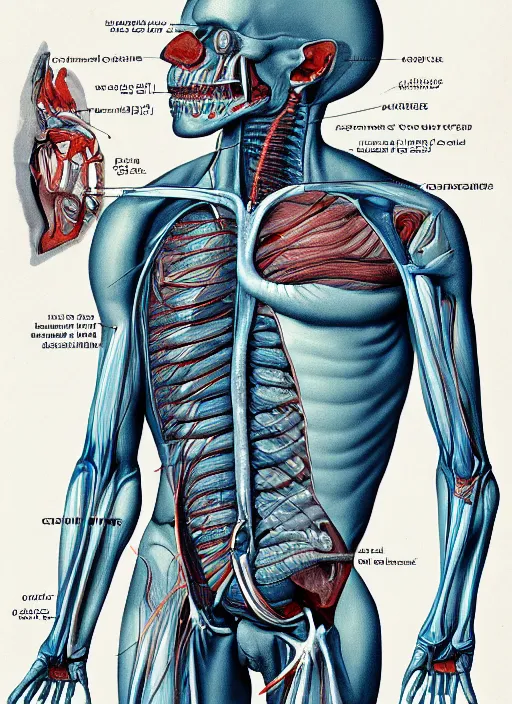 Prompt: anatomical chart for a smurf