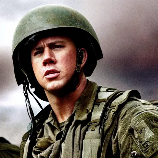 Prompt: Channing Tatum starring in saving private Ryan