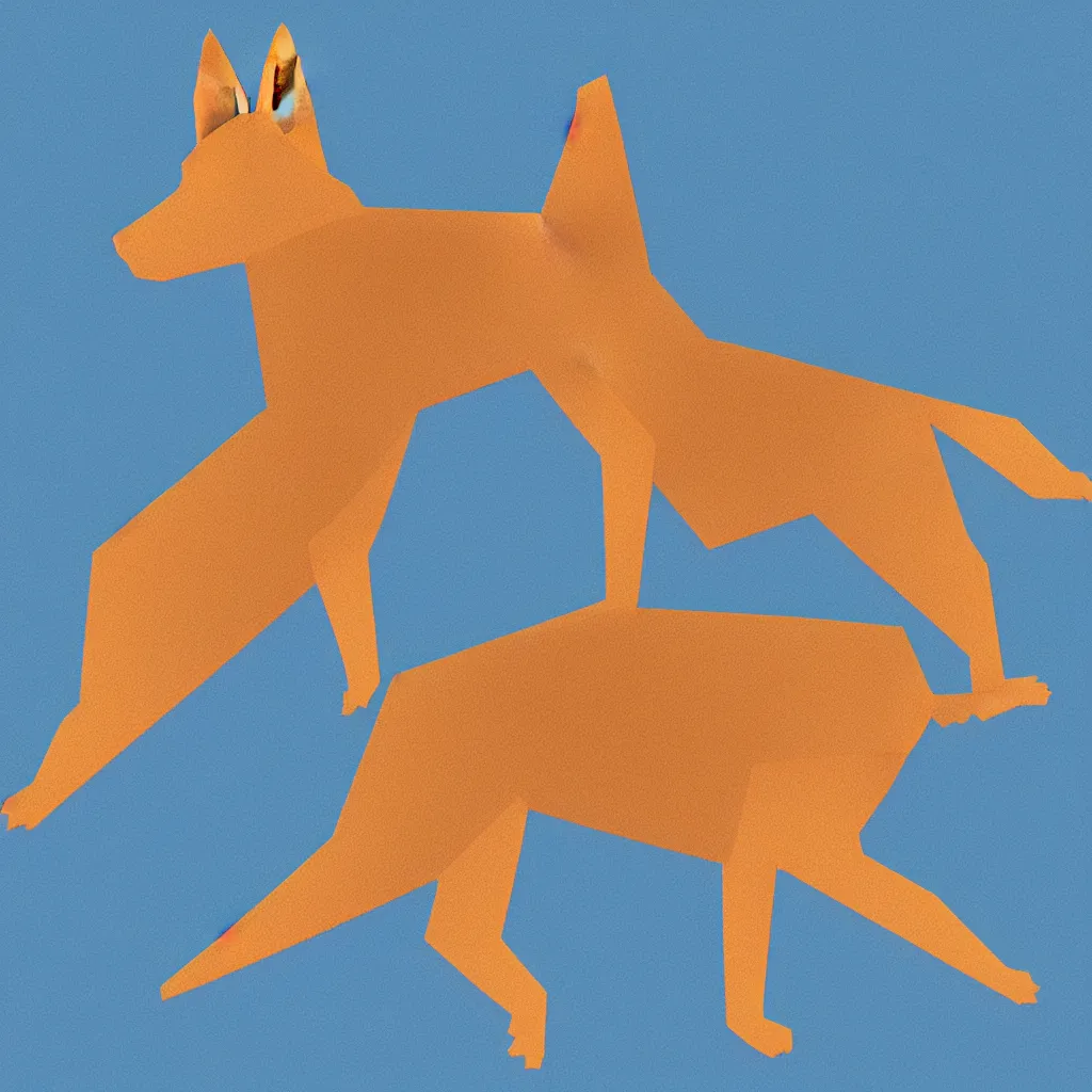 Image similar to illustration of chinese tangram of german shepherd figure, 2 d image