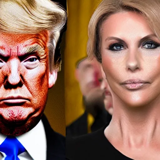 Prompt: donald trump in women's makeup and clothes