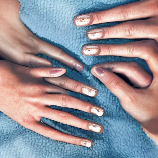 Prompt: beautiful extreme closeup frontpage photo of frontiers in medical hand manicure science magazine photo of anatomically correct hand, highly detailed, focus on highly detailed nails, soft lighting