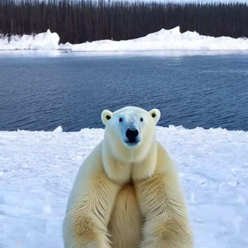 Image similar to Polar bear with a polar beard drinking a polar beer