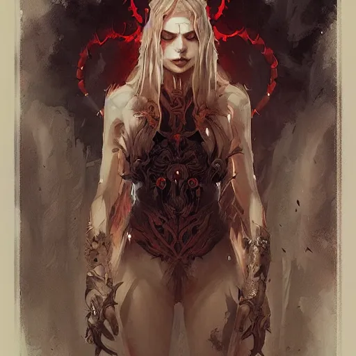 Prompt: slavic demon godling, ultra detailed artwork by greg rutkowski, artgerm, intricate details