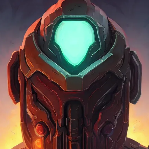 Image similar to doom slayer, warframe, fantasy art heartstone video game icon, 2 d game art gta cover, official fanart behance hd artstation by jesper ejsing, by rhads, makoto shinkai and lois van baarle, ilya kuvshinov, rossdraws