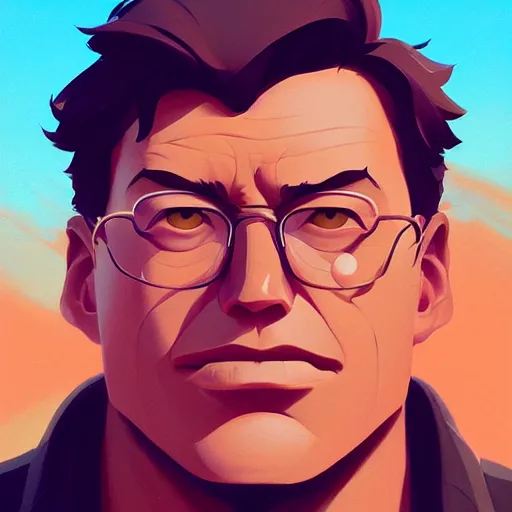 Image similar to face icon stylized minimalist michael crichton, loftis, cory behance hd by jesper ejsing, by rhads, makoto shinkai and lois van baarle, ilya kuvshinov, rossdraws global illumination