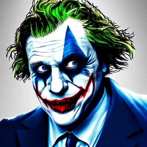 Image similar to boris johnson as the joker, super villain, dc comics, marvel, photorealistic, villain, 8 k