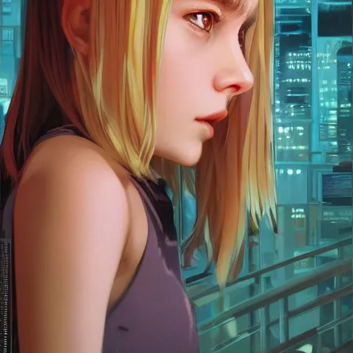 Image similar to chloe grace moretz portrait as manga girl, realistic shaded perfect face, fine details. anime. realistic shaded lighting poster by ilya kuvshinov katsuhiro otomo ghost - in - the - shell, magali villeneuve, artgerm, jeremy lipkin and michael garmash and rob rey