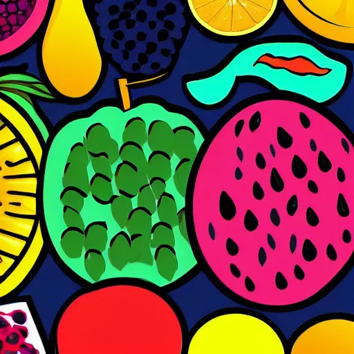 Image similar to fruits, pop art