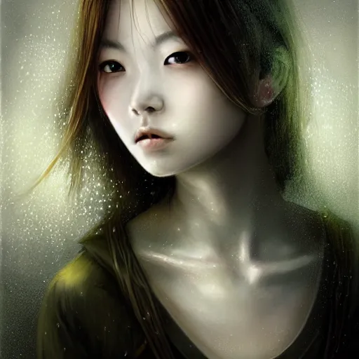 Image similar to detailed portrait of japanese girl, spring light, painting by lise deharme