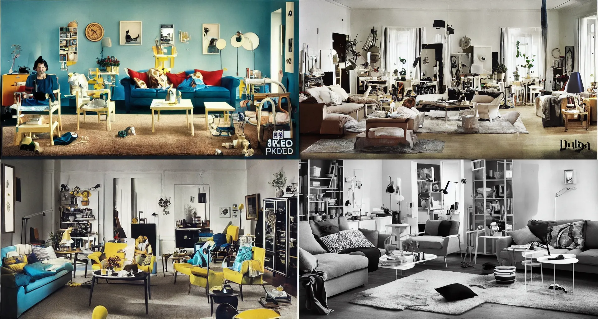 Prompt: IKEA catalogue photo of a living room, by Salvador Dali