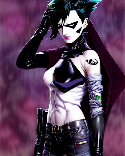 Image similar to portrait Anime Batman Robin grunge cute androgynous punk Accurate fine-face, pretty face, realistic shaded Perfect face, fine details. Anime. Gotham gothic realistic shaded lighting by katsuhiro otomo ghost-in-the-shell, magali villeneuve, artgerm, rutkowski Jeremy Lipkin and Giuseppe Dangelico Pino and Michael Garmash and Rob Rey