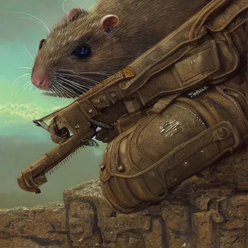 Image similar to rat in protective suit, Bruce Pennington, beautiful lighting, sharp, details, hyper-detailed, HD, HDR, 4K, 8K