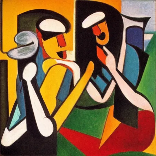 Image similar to the laughter of the music, by matisse, oil on canvas