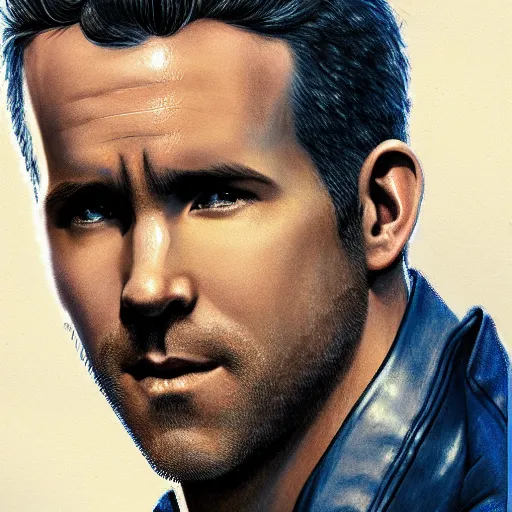 Image similar to ryan reynolds as a black and blue suit spider - man, cinematic, volumetric lighting, f 8 aperture, cinematic eastman 5 3 8 4 film, photorealistic by greg rutkowski, by stanley artgerm, by alphonse mucha