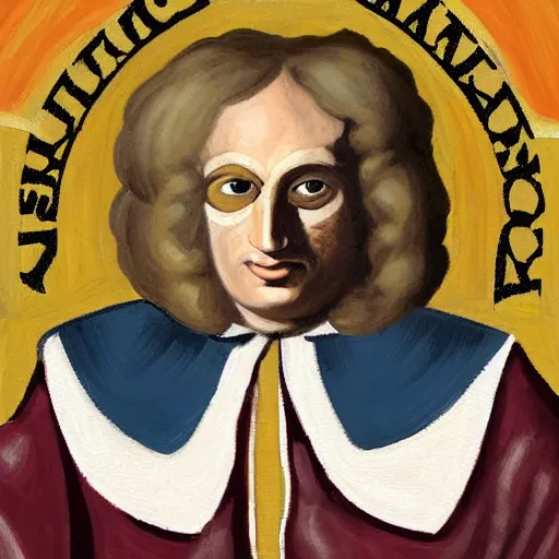 Prompt: painting of Isaac Newton as a masked mexican wrestler