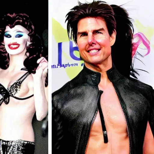 Prompt: tom cruise as a drag queen,