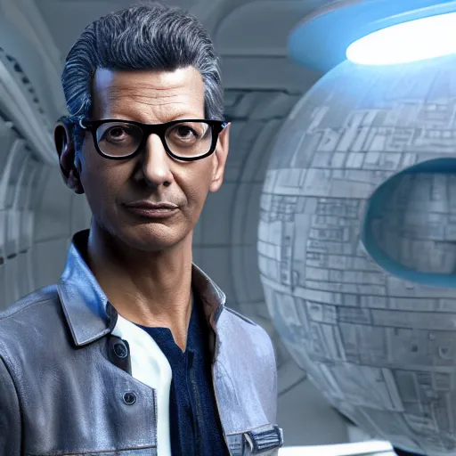 Image similar to hyperrealistic jeff goldblum as han solo, stunning 3 d render inspired by istvan sandorfi & xiang duan, perfect symmetry, dim volumetric cinematic lighting, 8 k octane comprehensive render, extremely mega hyper - detailed and lifelike attributes & atmosphere, intricate, realistic flesh texture, masterpiece, artstation, stunning,