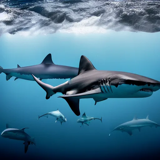 Prompt: national geographic photo of a sharks, 4K, HDR