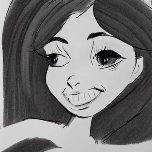 Image similar to milt kahl sketch of a cuban girl who looks like a squirrel as princess padme in star wars episode 3