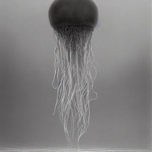 Prompt: jellyfish by zdzisław beksiński