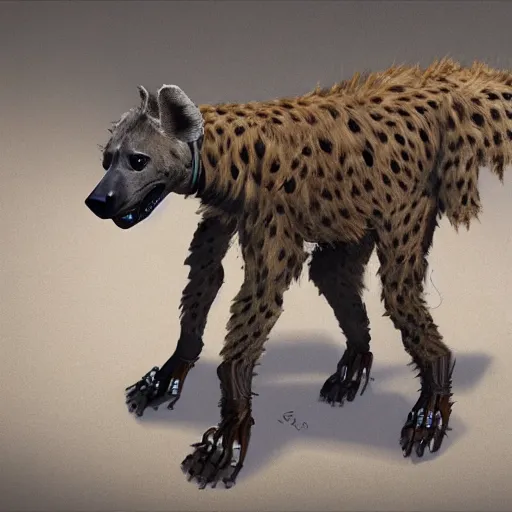 Image similar to robotic hyena, highly detailed concept art