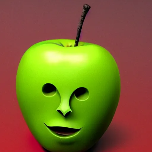 Image similar to an apple with a face looking like elon musk