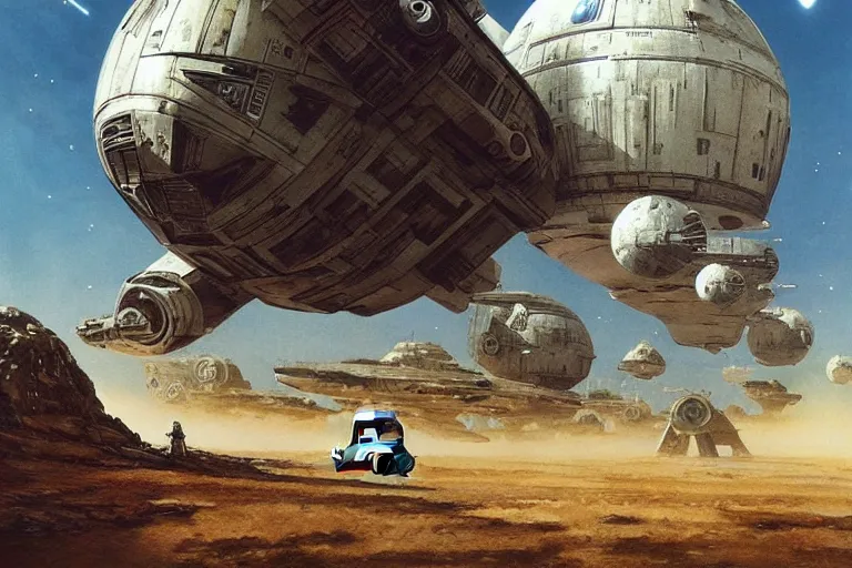 Image similar to star wars art, hyper realistic, fantasy art, in the style of chris foss and alan lee, intricate, hyper detailed, smooth