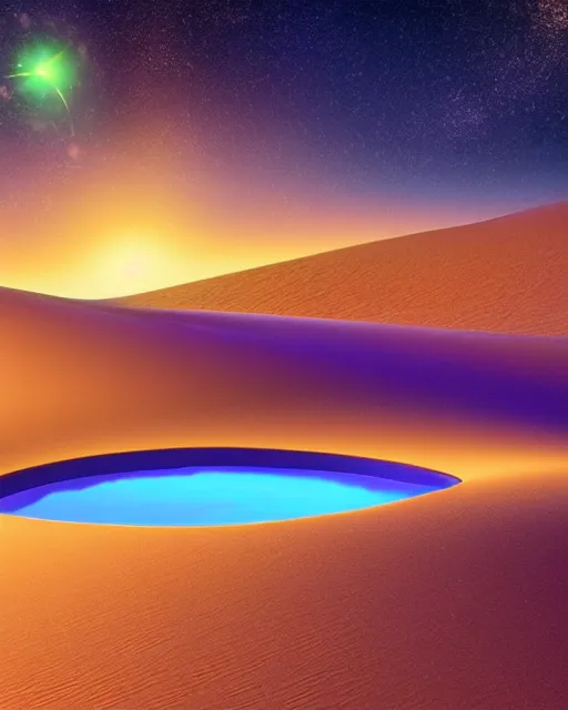 Prompt: a perfect green eye reflecting a sky full of stars aticama desert, hyper realistic, fractal algorightmic art, art station, coherent design, symmetrical, vivid color, complementary color, golden ratio, detailed, sharp lines, intricate, rainbowshift, in unreal 3 d engine, nvidia optix, ray tracing, octane render