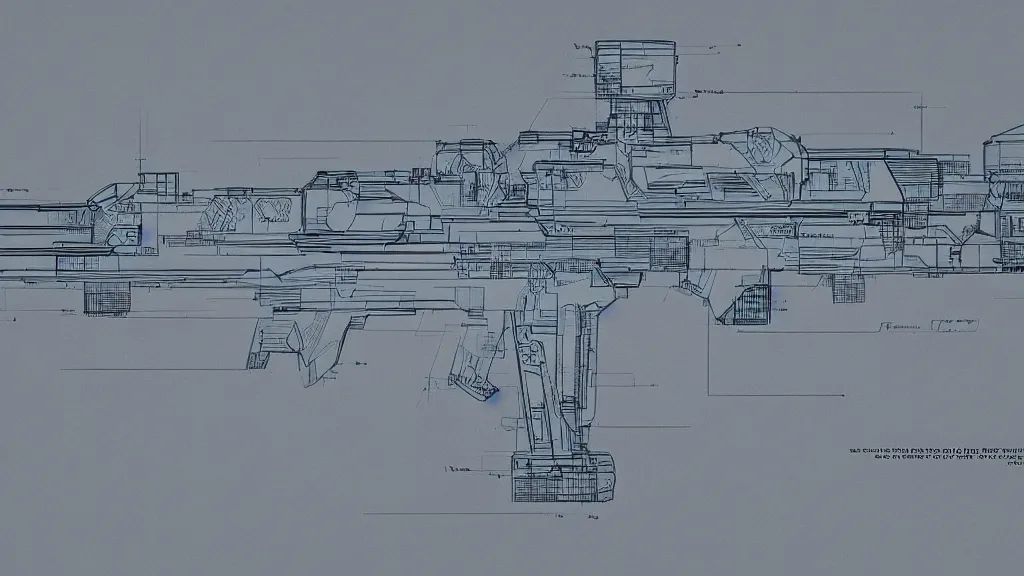 Prompt: a blueprint of a futuristic weapon