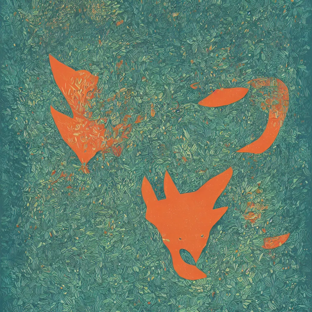 Image similar to hidden fox face by victo ngai