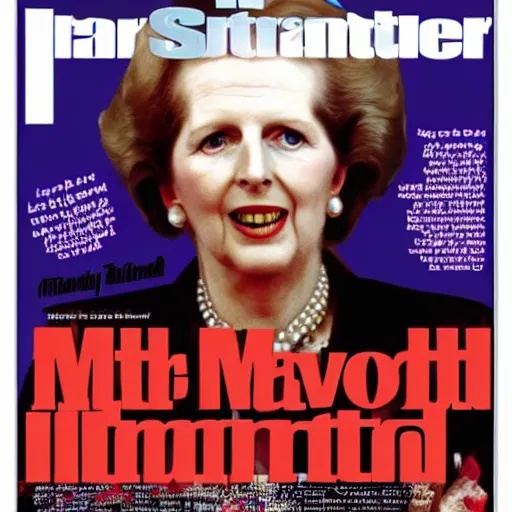 Image similar to margaret thatcher in rain on the cover of swimsuit illustrated