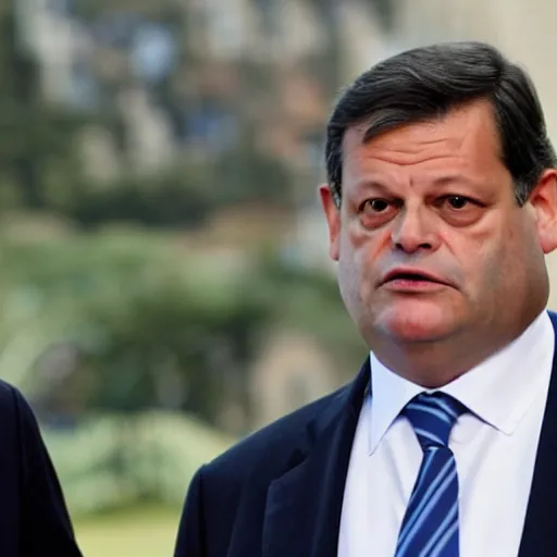 Image similar to Carlo Calenda meeting with the alien emperor