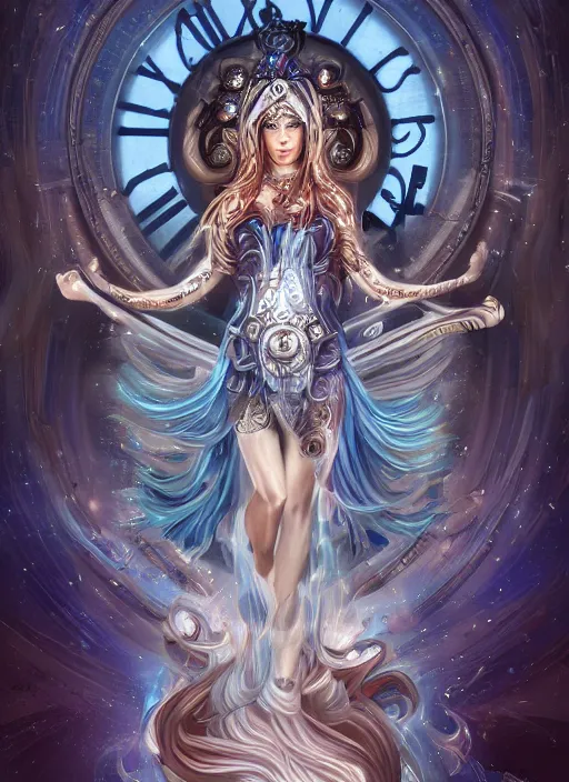 Image similar to the Goddess of Time, detailed digital art, trending on Artstation