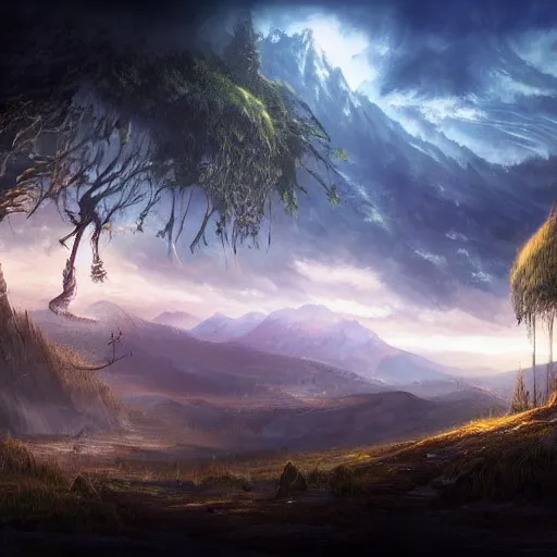 Image similar to concept art background, fantasy, cinematic shot, background design, highly detailed, beautiful scenery