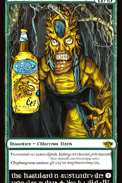 Image similar to hastur throwing back an ice cold natty lite