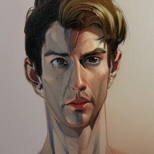 Image similar to detailed details photorealistic guy with blank face stand and selfie in front of bathroom mirror in the style of bob peak and alex ross, gouache and wash paints color, detailed details facial and body and human and environments and proportionate, detailed 5 k details.