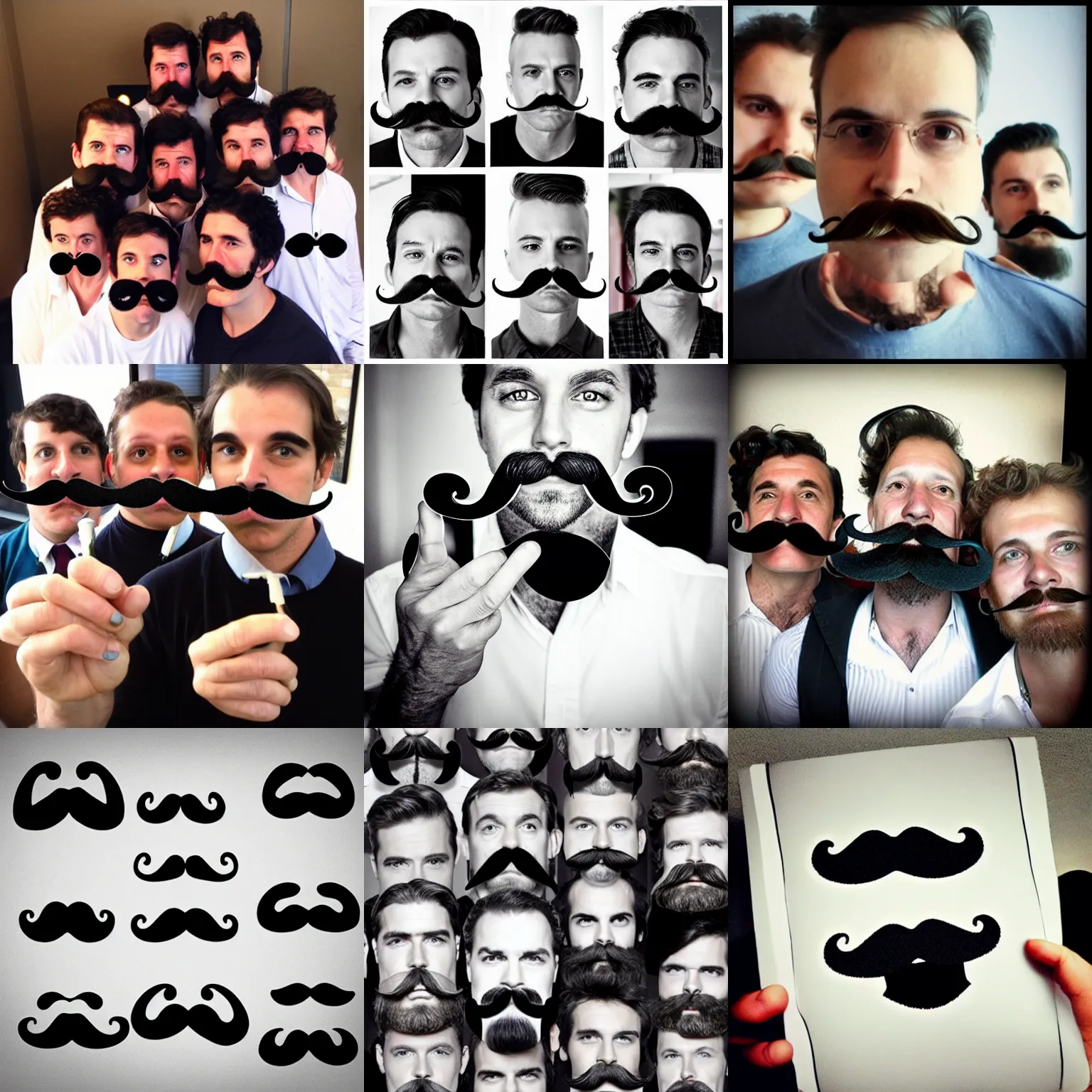 Prompt: photo of recursive moustaches
